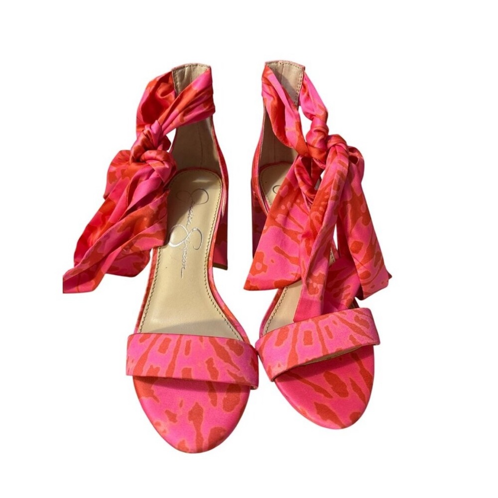 Jessica Simpson Pink and Orange Strappy Heels
